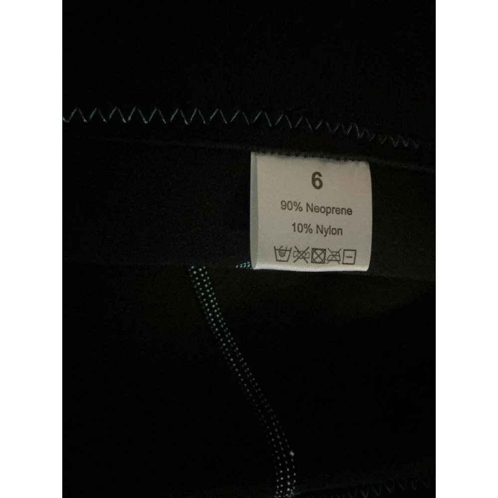 Goldfin Wetsuit Jacket Girls Size 6 Turquoise Excellent Full Zip Neoprene Print